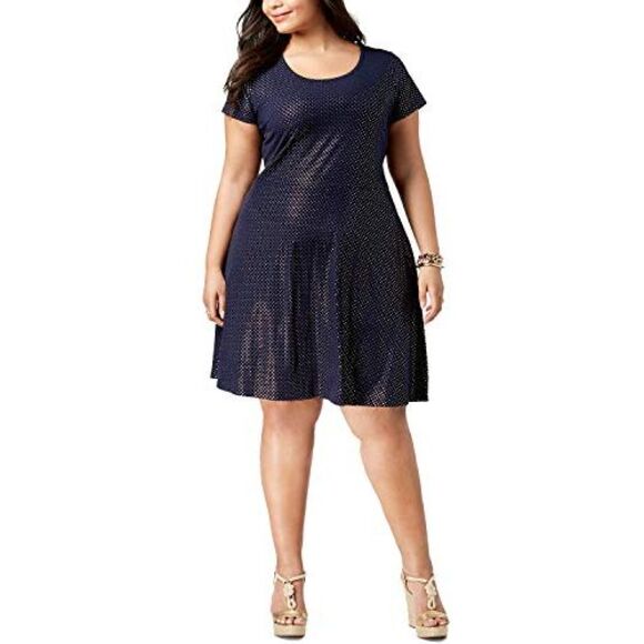 Michael Michael Kors Plus Size Metallic Dot Print Dress